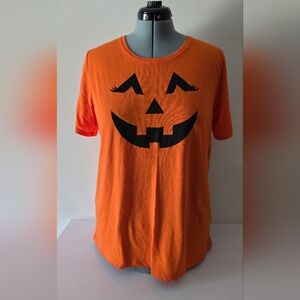 Celebrate! Halloween Pumpkin Face Graphic Tee Orange XXL